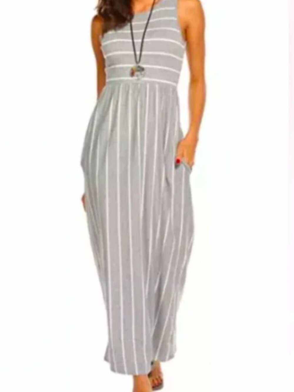 Hount Maxi Dress with Pockets Sz M